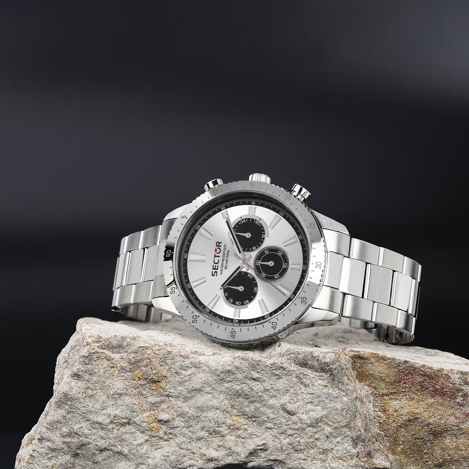 SECTOR 270 Multifunction 45mm Silver Stainless Steel Bracelet R3253578027 - 6