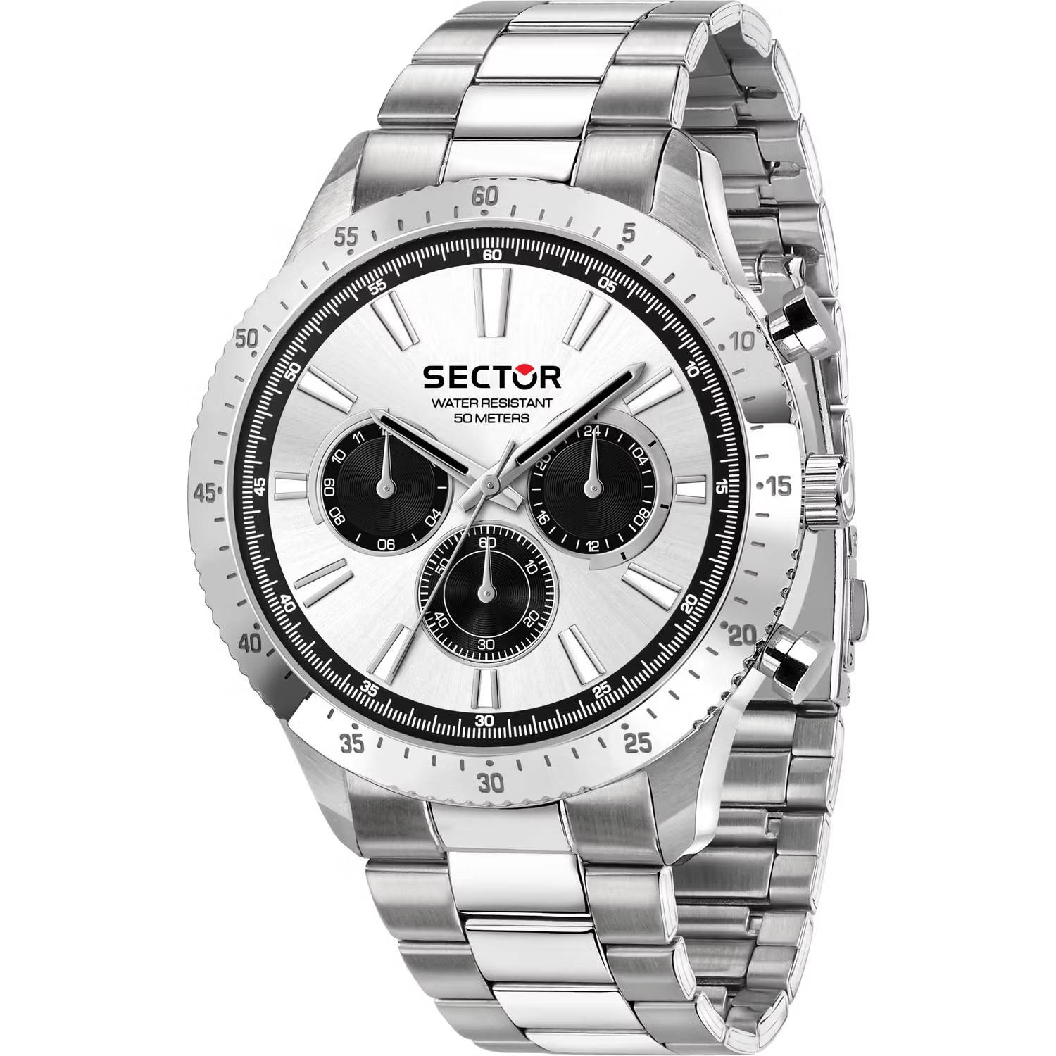 SECTOR 270 Multifunction 45mm Silver Stainless Steel Bracelet R3253578027 - 
