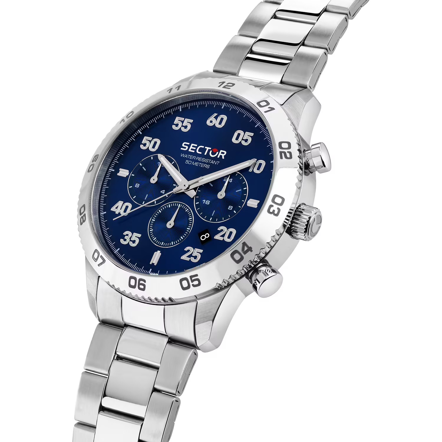 SECTOR 270 Multifunction Blue Dial 45mm Silver Stainless Steel Bracelet R3253578033 - 