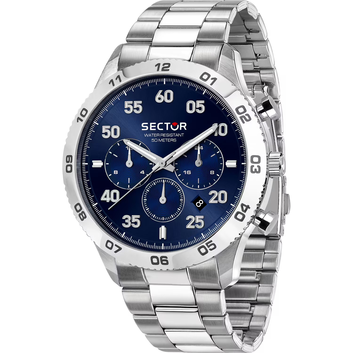 SECTOR 270 Multifunction Blue Dial 45mm Silver Stainless Steel Bracelet R3253578033 - 