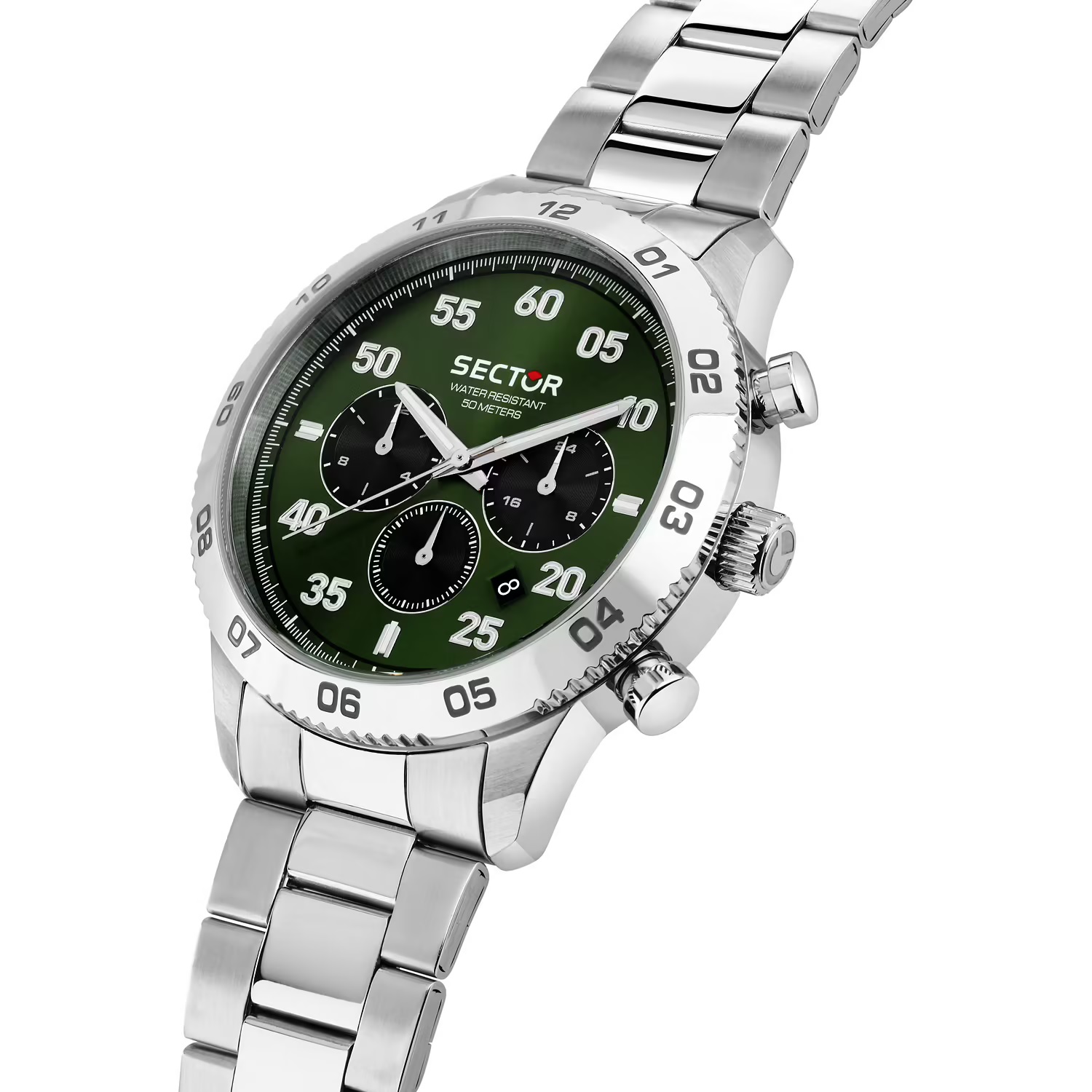 SECTOR 270 Multifunction Green Dial 45mm Silver Stainless Steel Bracelet R3253578034 - 