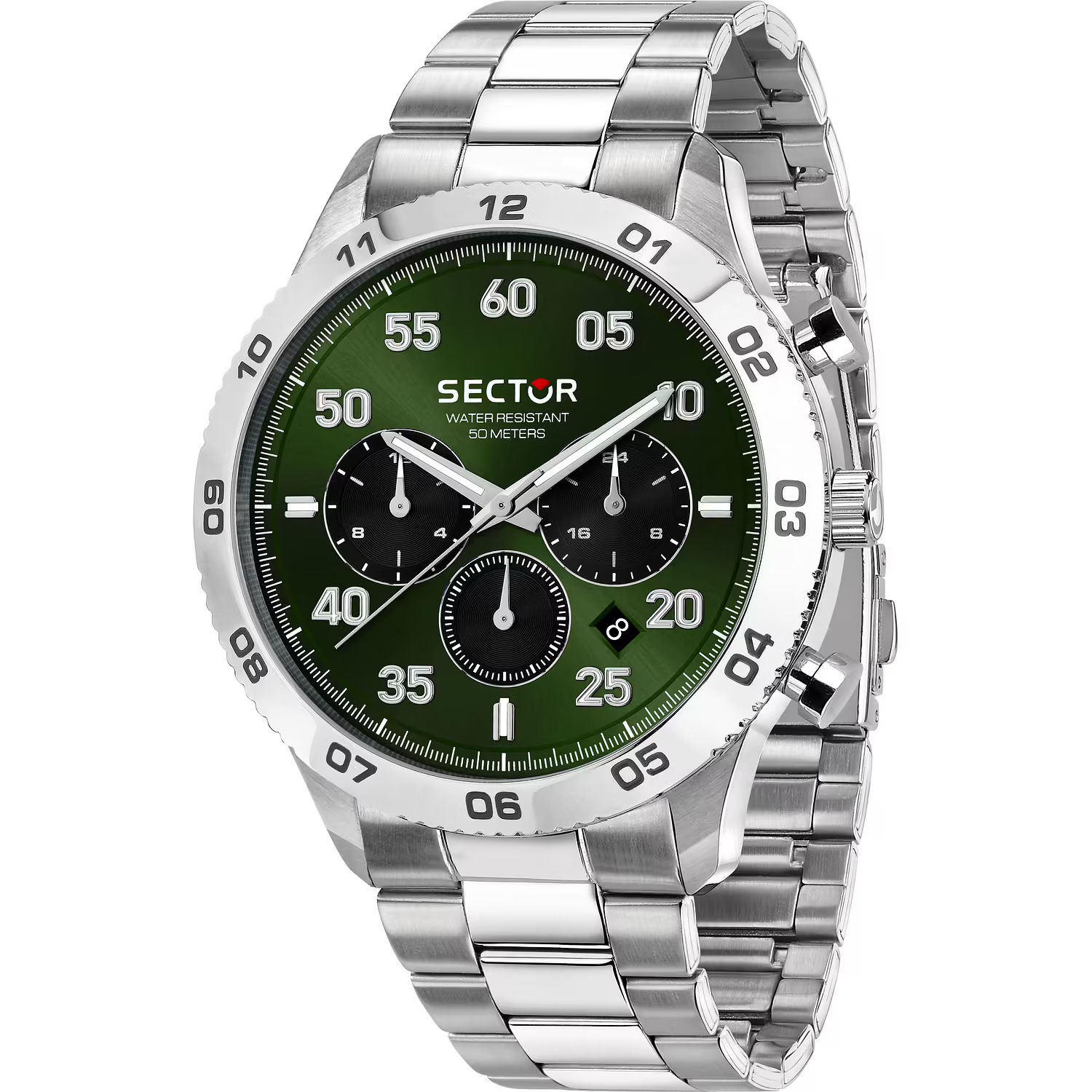 SECTOR 270 Multifunction Green Dial 45mm Silver Stainless Steel Bracelet R3253578034 - 