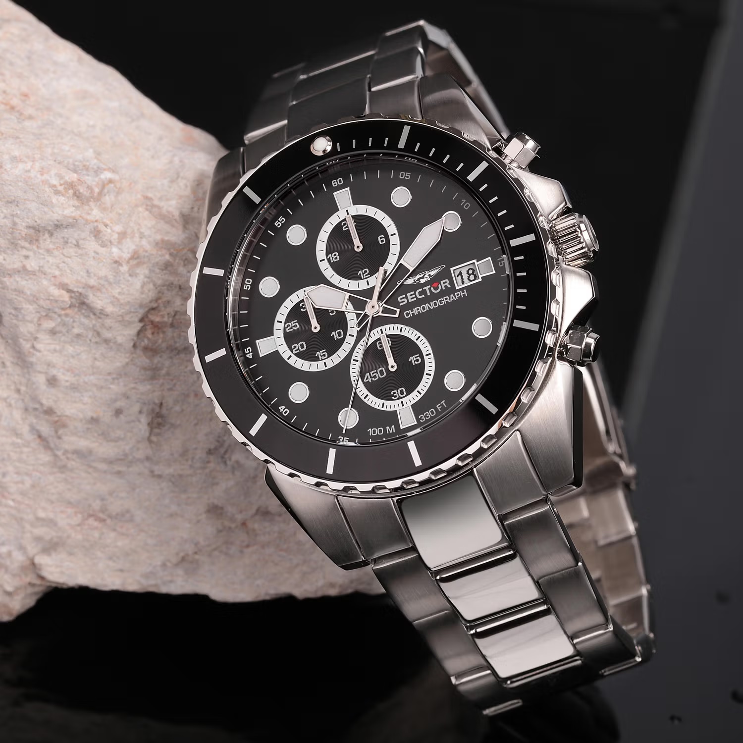 SECTOR 450 Chronograph Black Dial 43mm Silver Stainless Steel Bracelet R3273776002 - 6