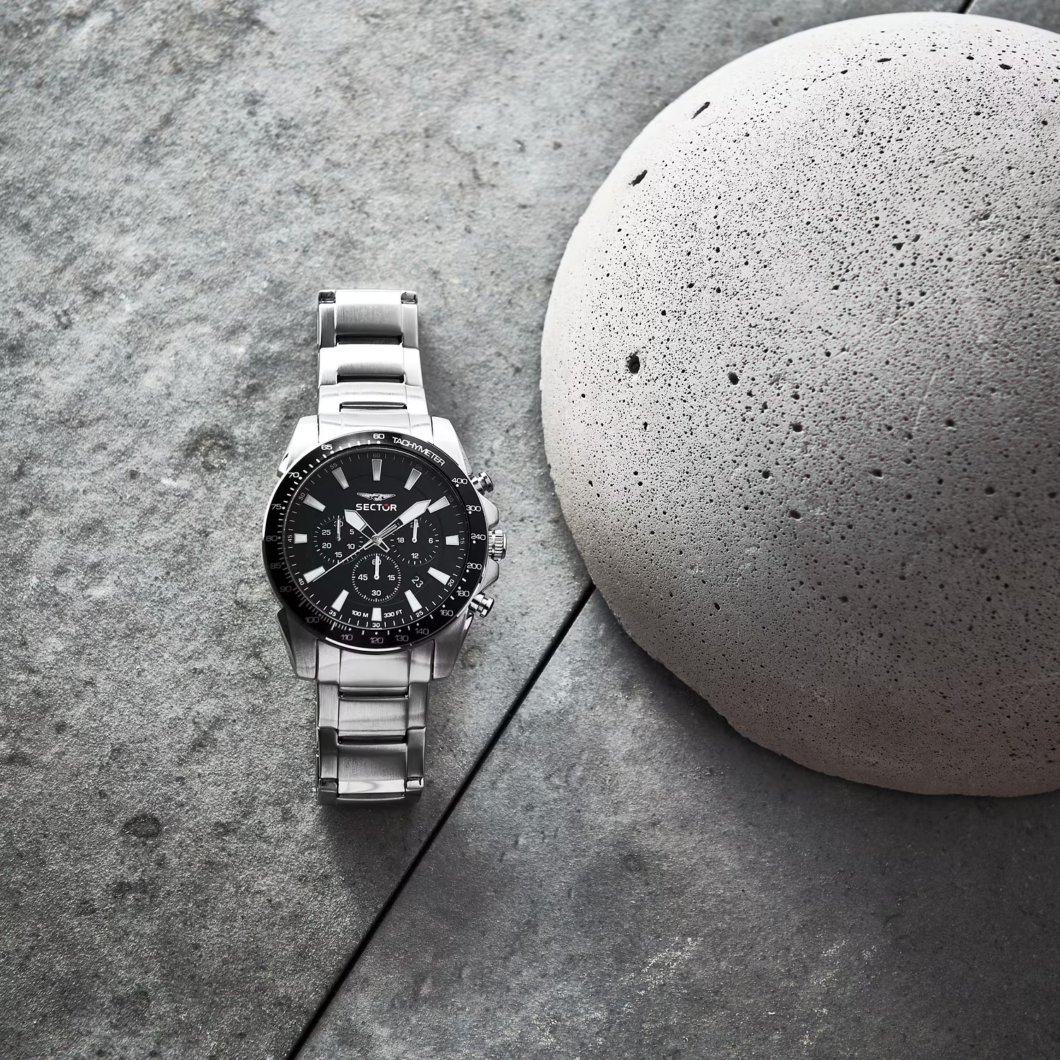 SECTOR 450 Chronograph Black Dial 43mm Silver Stainless Steel Bracelet R3273776008 - 5