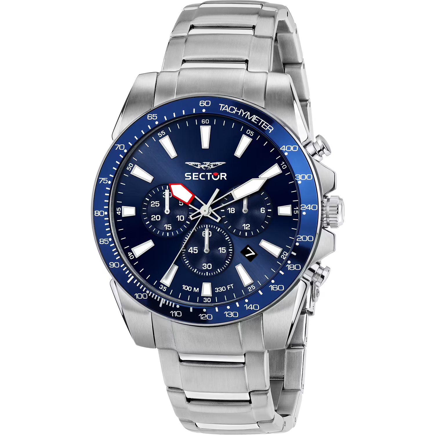 SECTOR 450 Chronograph Blue Dial 43mm Silver Stainless Steel Bracelet R3273776009 - 