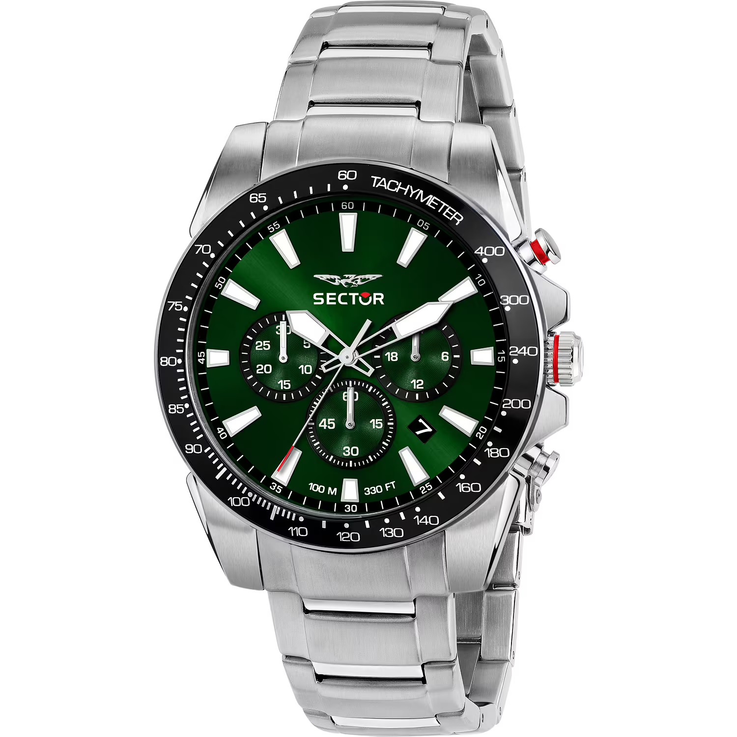 SECTOR 450 Chronograph Green Dial 43mm Silver Stainless Steel Bracelet R3273776010 - 