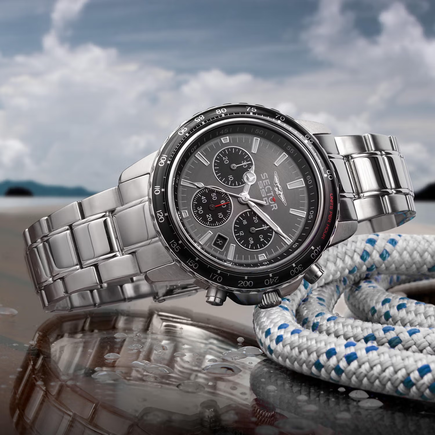 SECTOR 550 Chronograph 42mm Silver Stainless Steel Bracelet R3273993002 - 5