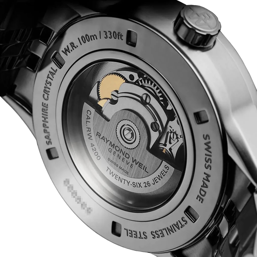 RAYMOND WEIL Freelancer Automatic Black Dial 42mm Silver Stainless Steel Bracelet 2731-ST-20001 - 4