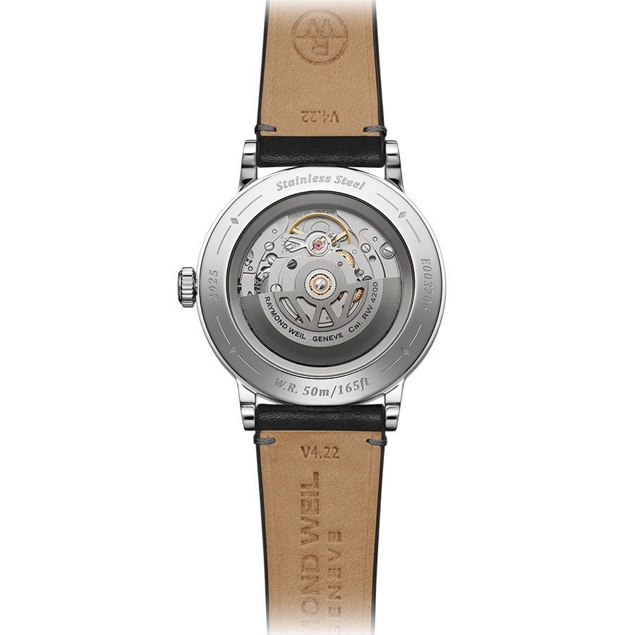 RAYMOND WEIL Millesime Anthracite Dial 39.5mm Silver Stainless Steel Black Leather Strap 2925-STC-60001 - 3