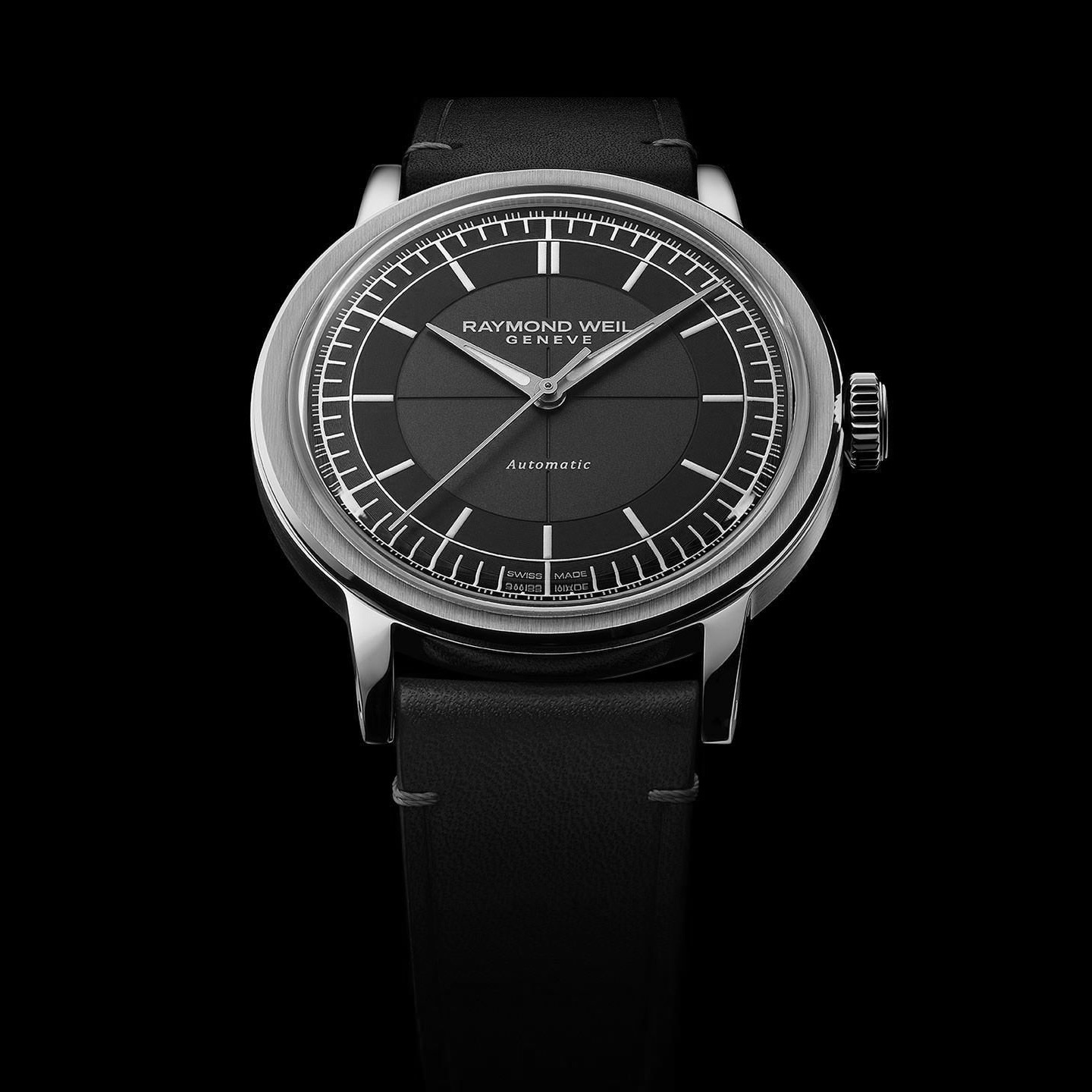 RAYMOND WEIL Millesime Anthracite Dial 39.5mm Silver Stainless Steel Black Leather Strap 2925-STC-60001 - 5