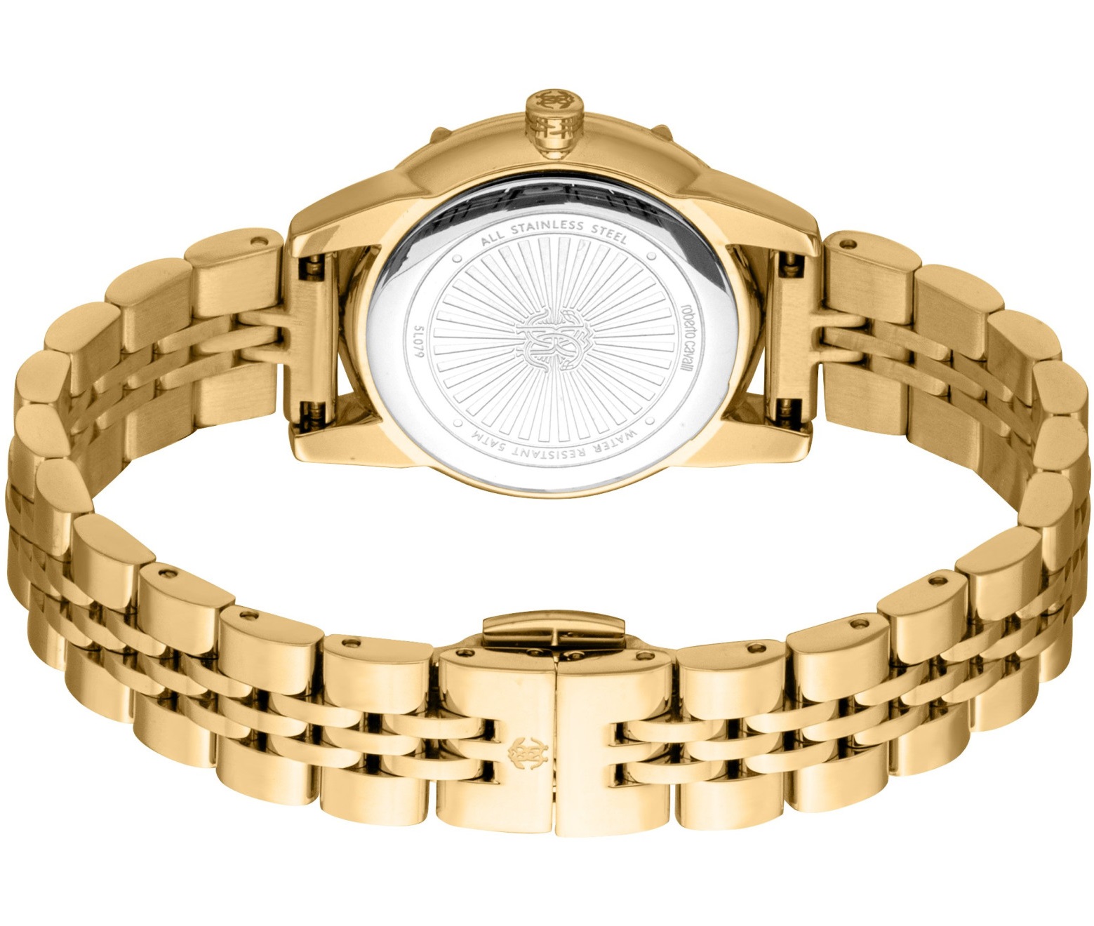 ROBERTO CAVALLI Core Crystals White Pearl Dial 30mm Gold Stainless Steel Bracelet RC5L079M0055 - 3