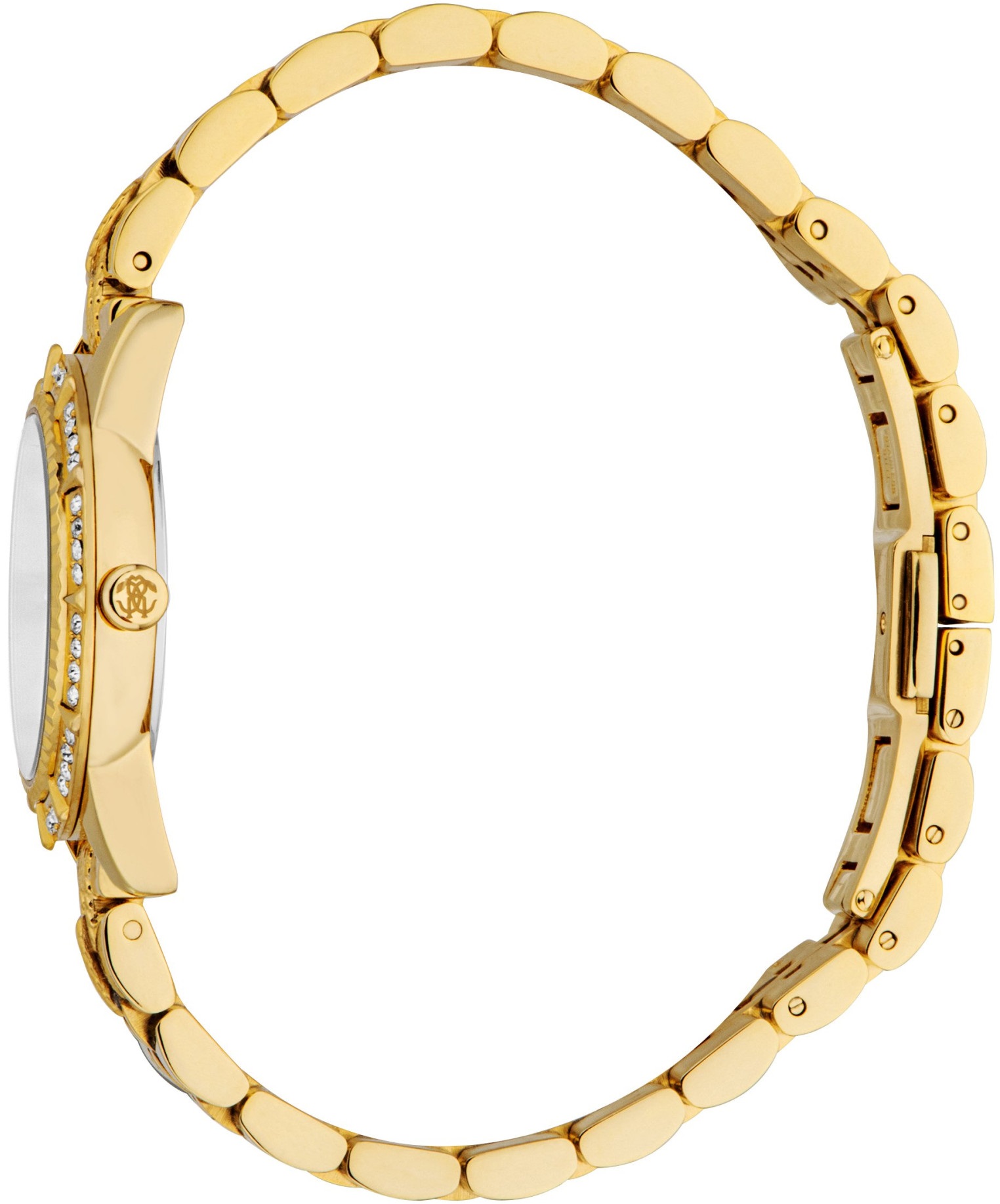 ROBERTO CAVALLI Core Crystals White Pearl Dial 30mm Gold Stainless Steel Bracelet RC5L079M0055 - 