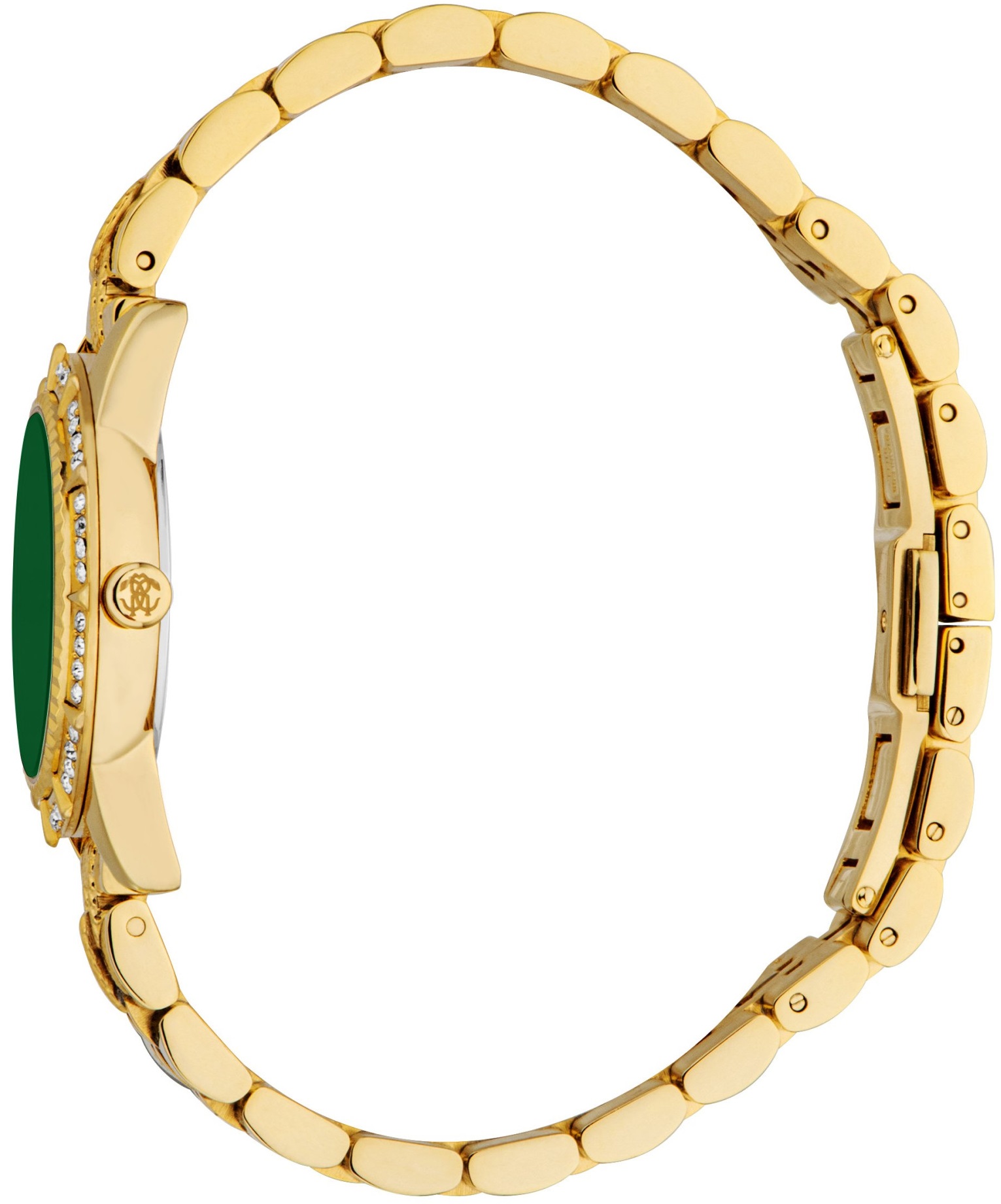 ROBERTO CAVALLI Core Crystals Green Dial 30mm Gold Stainless Steel Bracelet RC5L079M0065 - 