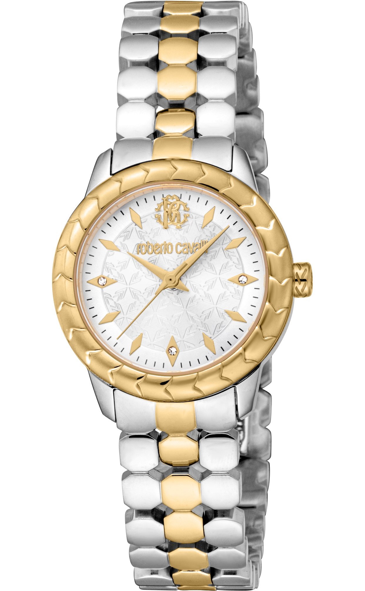 ROBERTO CAVALLI Core Mini Silver Dial 28mm Two Tone Gold Stainless Steel Bracelet RC5L097M0055 - 