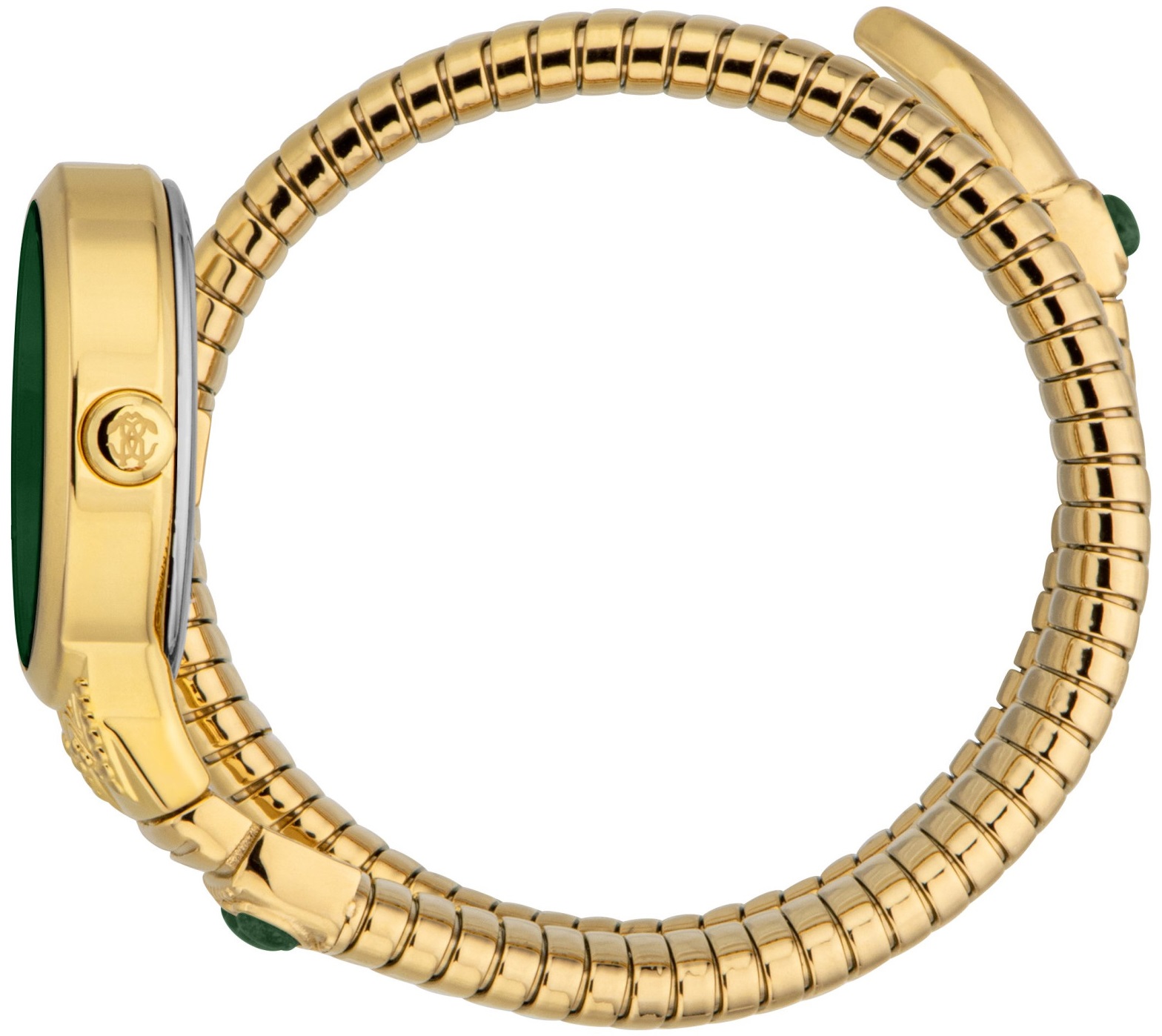 ROBERTO CAVALLI Snake Core Dark Green Dial 22.5x34mm Gold Stainless Steel Bracelet RC5L104M0035 - 