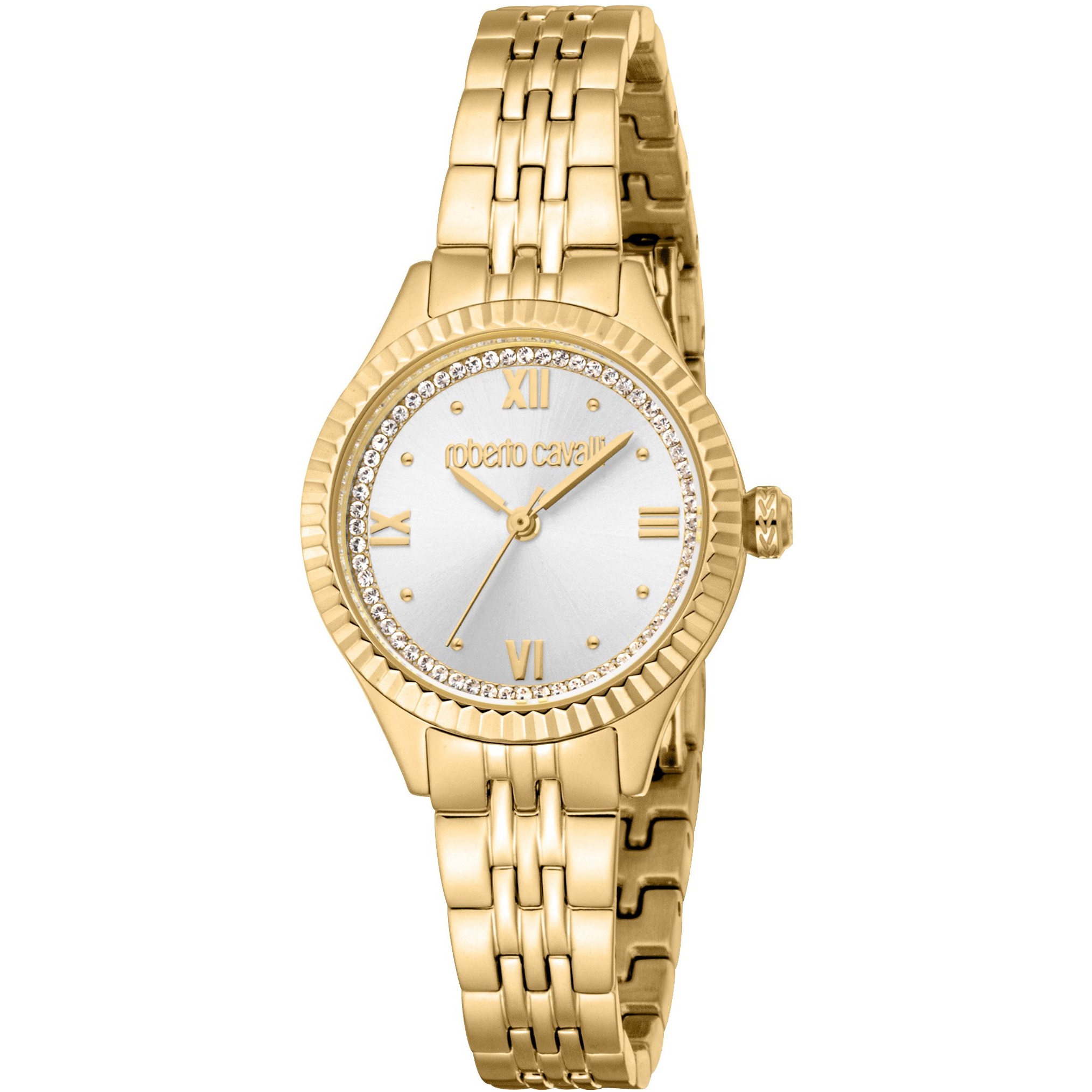ROBERTO CAVALLI Core Silver Dial 28mm Gold Stainless Steel Bracelet RC5L124M0055 - 