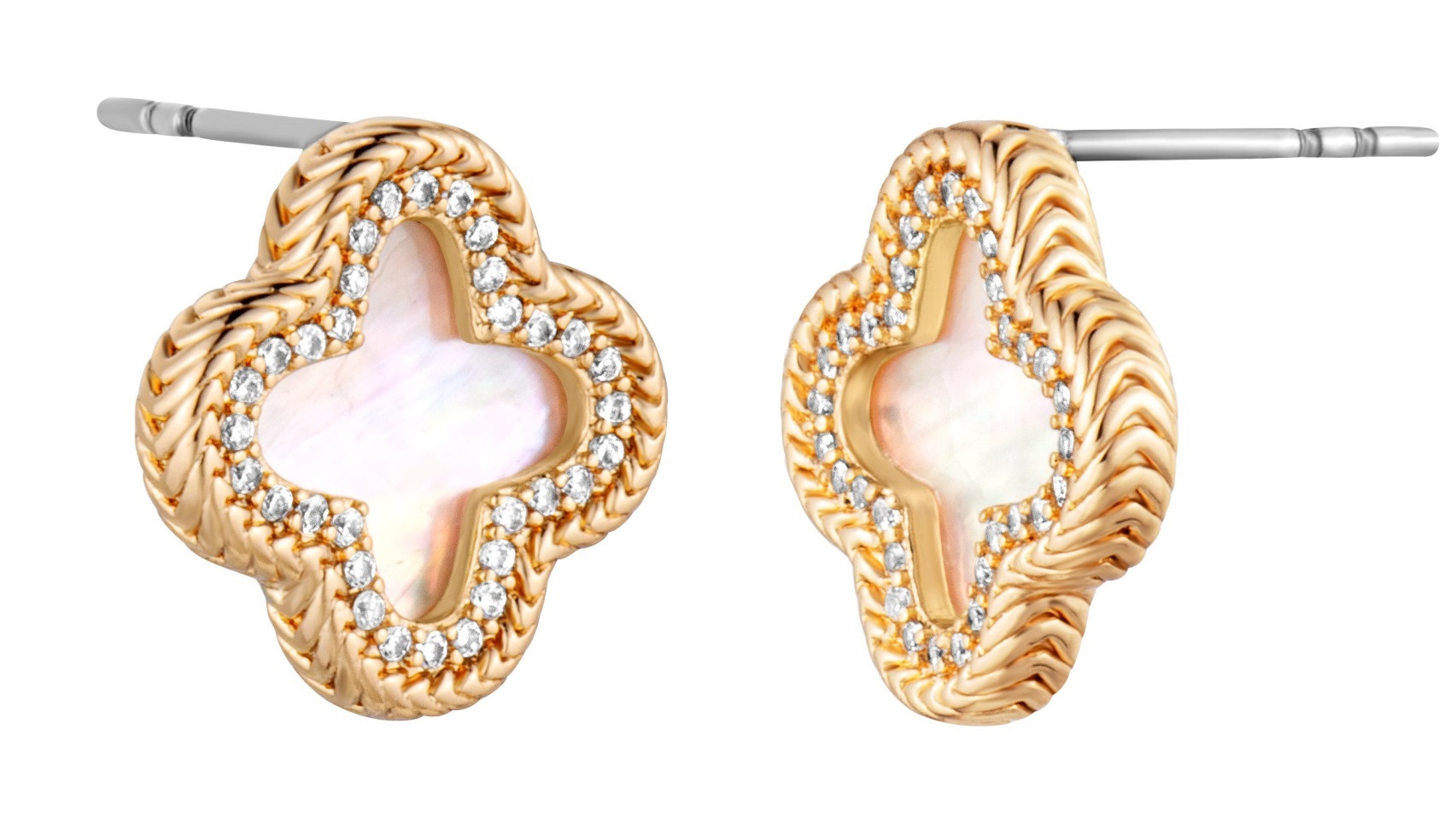 ROBERTO CAVALLI Nuvola Earrings Gold Stainless Steel with Cubic Zirconia RCER00233200