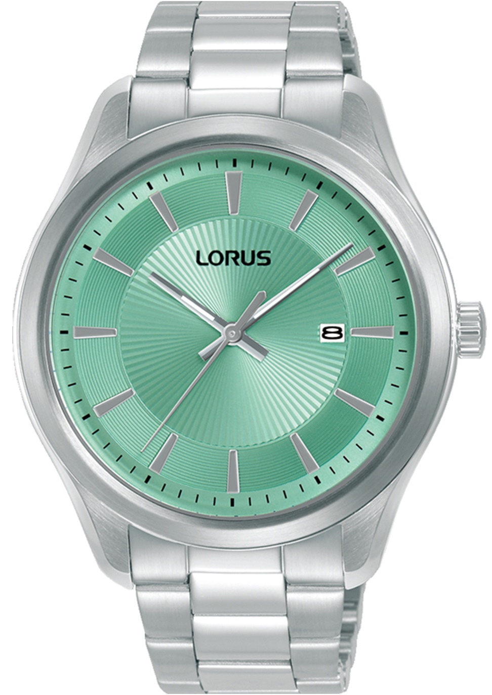 LORUS Men 's Classic Light Green Dial 42mm Silver Stainless Steel Bracelet RH931RX9 - 