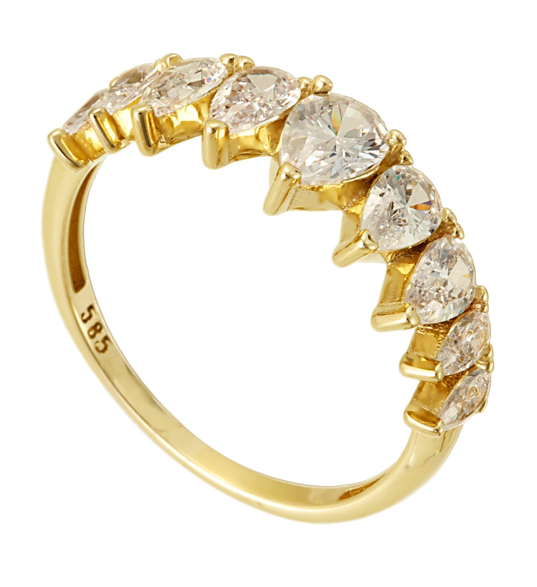 ΔΑΧΤΥΛΙΔΙ SENZIO Collection σε Κίτρινο Χρυσό Κ14 με Ζιργκόν RI.009 - 