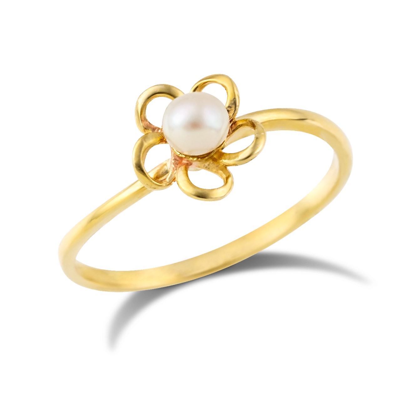 ΔΑΧΤΥΛΙΔΙ SENZIO Collection Κίτρινο Χρυσό K9 με Μαργαριτάρι 3SAL.2180MR - 