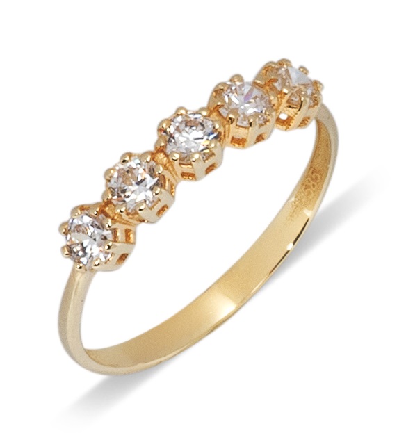 ΔΑΧΤΥΛΙΔΙ Σειρέ Κίτρινο Χρυσό 14Κ με Πέτρες Ζιργκόν RO101-Y - 