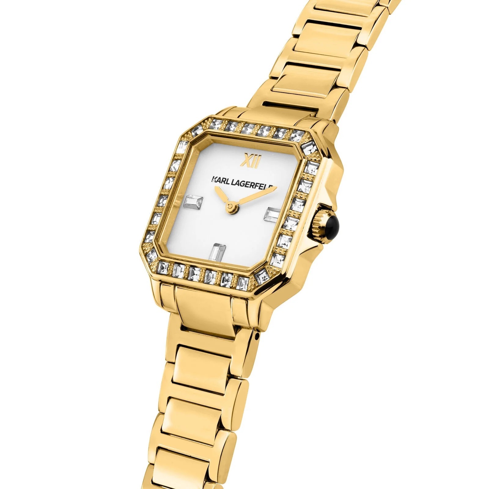 KARL LAGERFELD Square Classics Crystals White Dial 33 x 27.8 mm Gold-Plated Stainless Steel RO553102501 - 