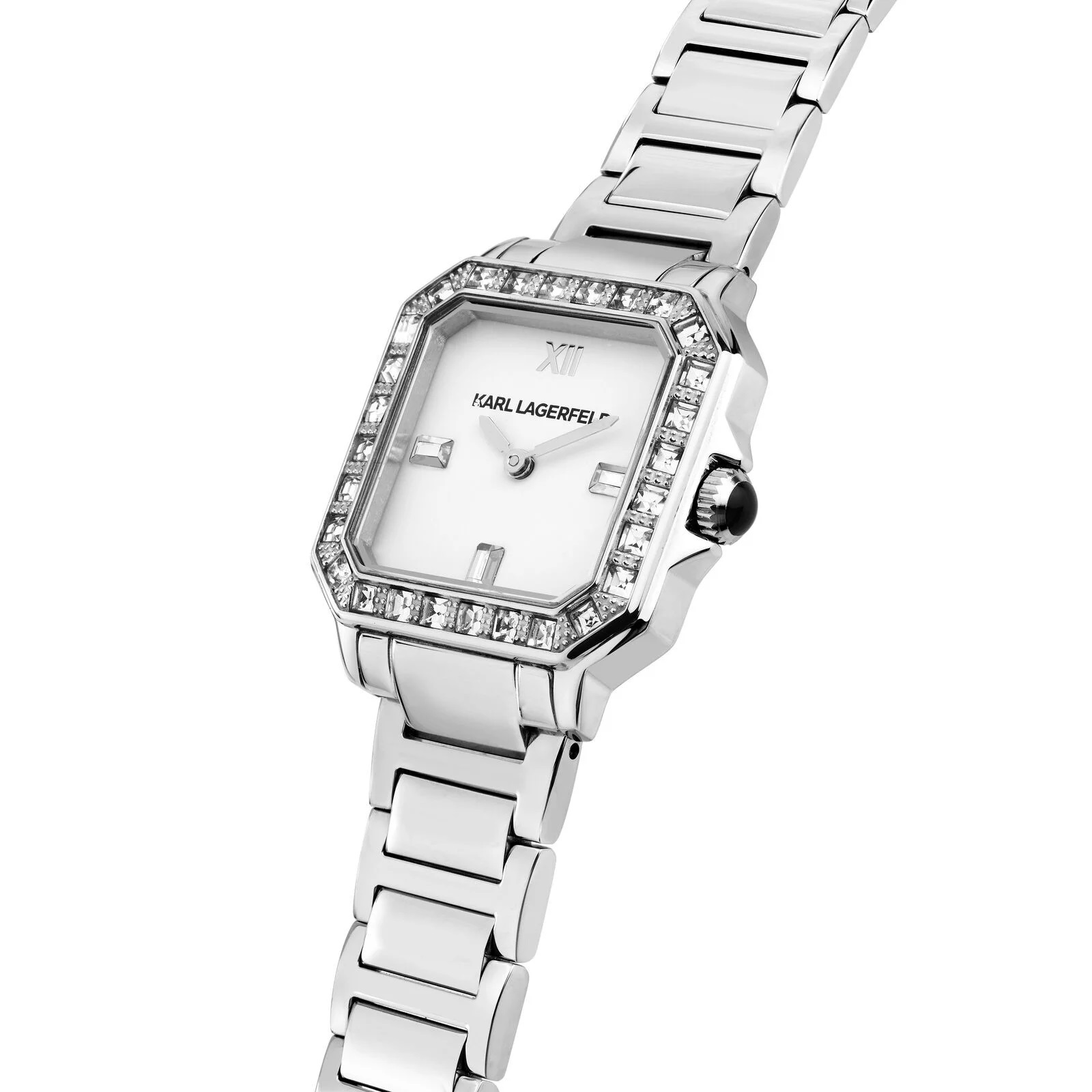 KARL LAGERFELD Square Classics Crystals White Dial 33 x 27.8 mm Stainless Steel RO553102503 - 