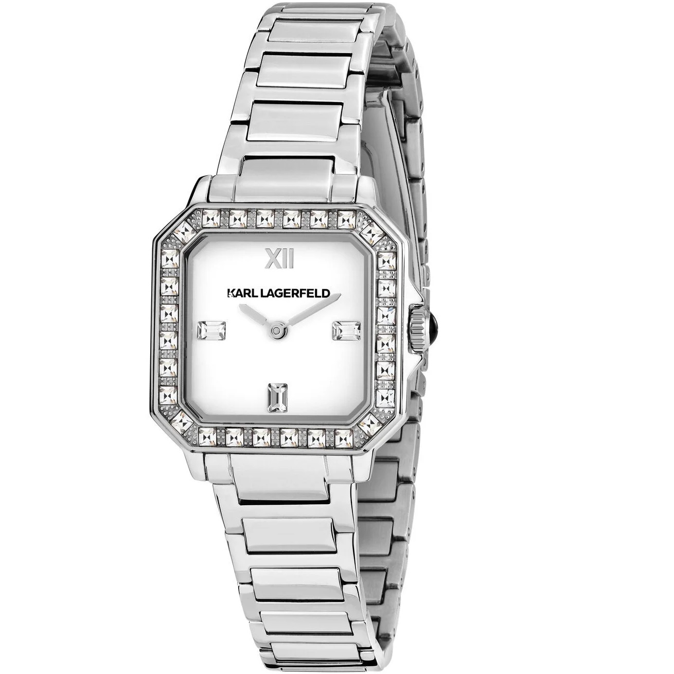 KARL LAGERFELD Square Classics Crystals White Dial 33 x 27.8 mm Stainless Steel RO553102503 - 