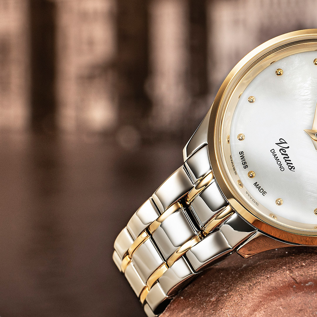 ROAMER Venus Pearl Dial with Diamond 30mm Two Tone Gold Stainless Steel Bracelet 601857-47-89-20 - 3