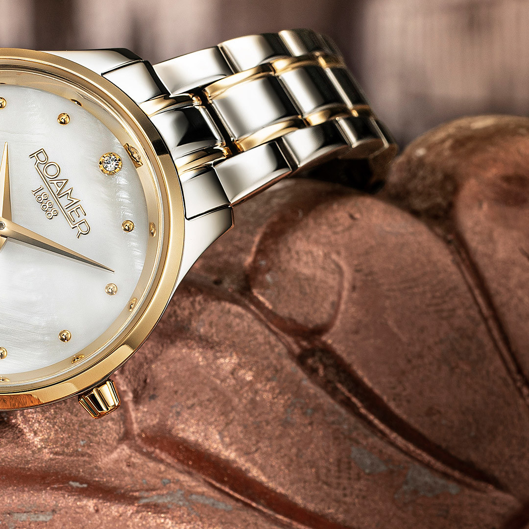 ROAMER Venus Pearl Dial with Diamond 30mm Two Tone Gold Stainless Steel Bracelet 601857-47-89-20 - 4