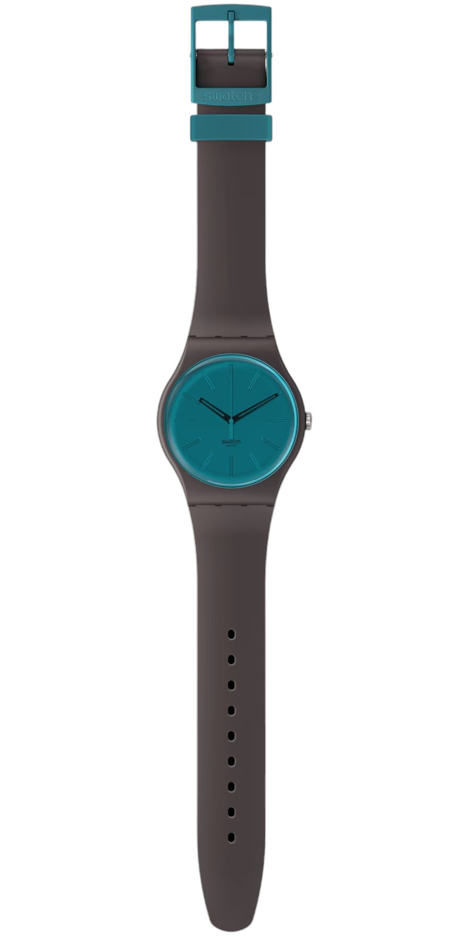 SWATCH Essentials Dark Duality 41mm Brown Silicone Strap S029C100 - 3