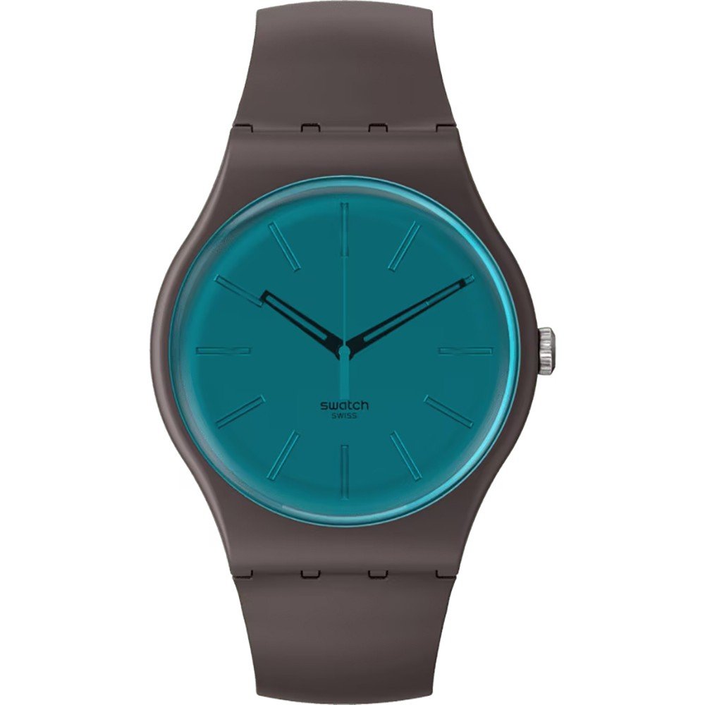 SWATCH Essentials Dark Duality 41mm Brown Silicone Strap S029C100 - 1