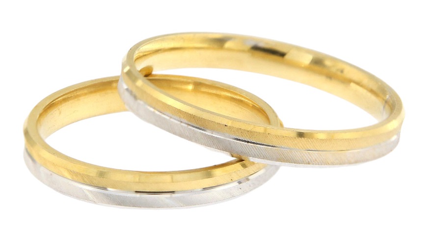 WEDDING RINGS Dinos Karalis Yellow and White Gold S001 - Yellow & White Gold