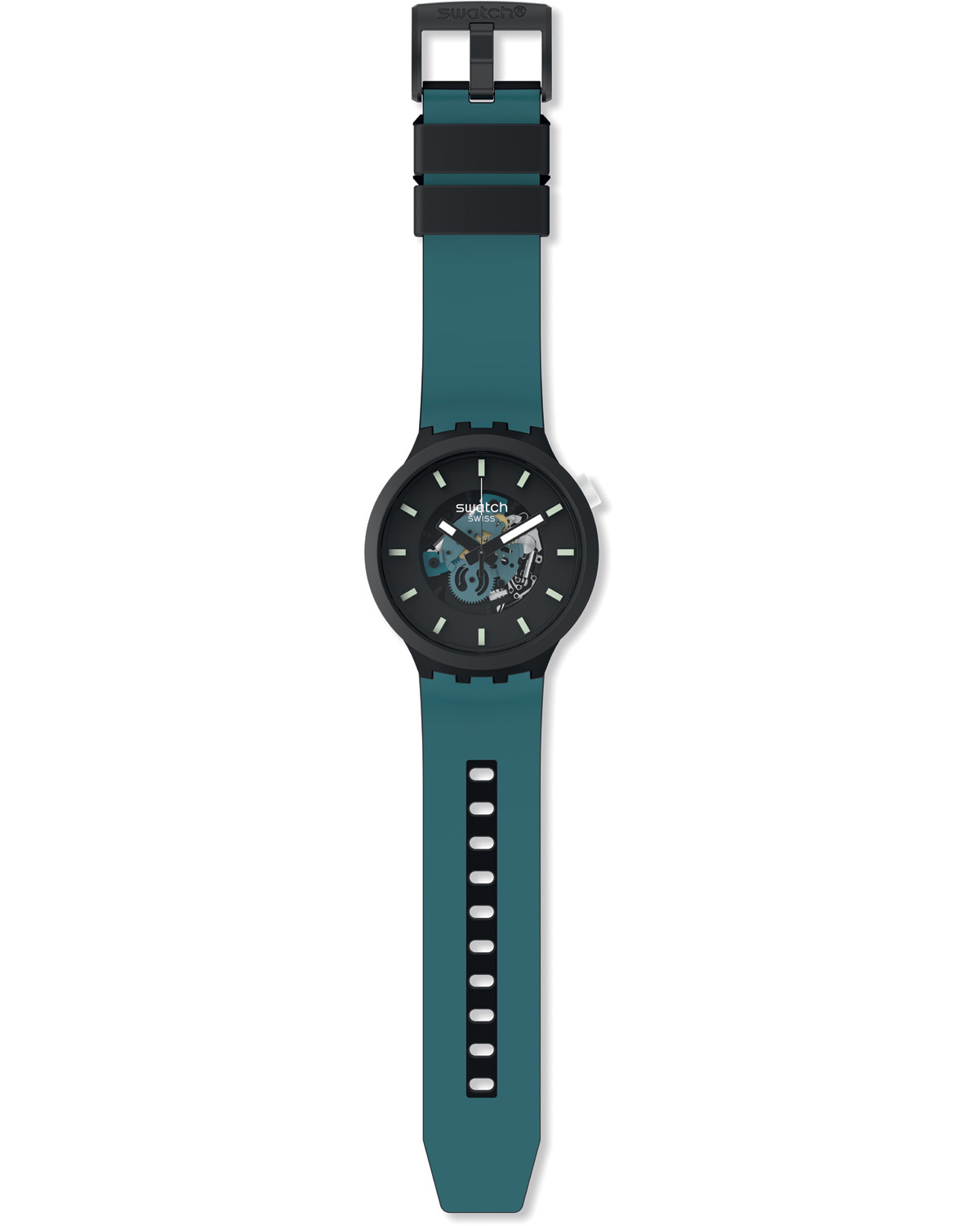 SWATCH Big Bold Bioceramic Night Trip 47mm Blue Silicone Strap SB03B107 - 3