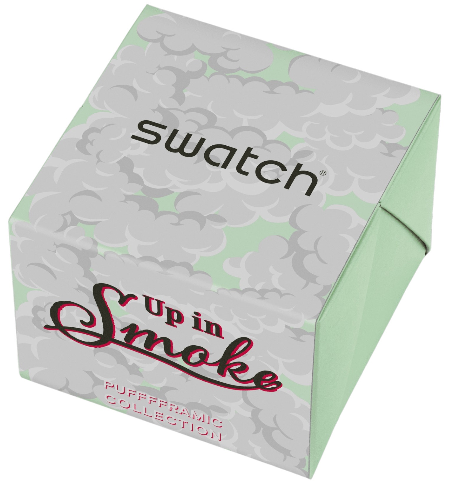 SWATCH Big Bold Bioceramic Up In Smoke 47mm Green Silicone Strap SB03Z103 - 6