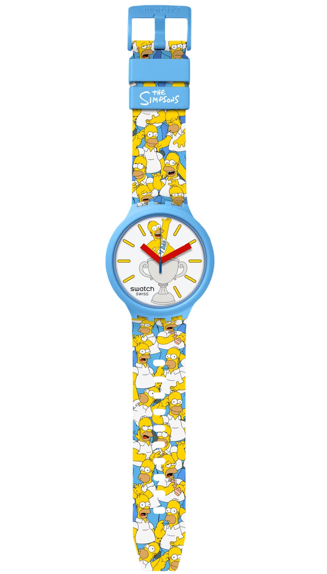 SWATCH Big Bold Bioceramic Best. Dad. Ever. 47mm Blue Silicone Strap SB05Z100 - 3