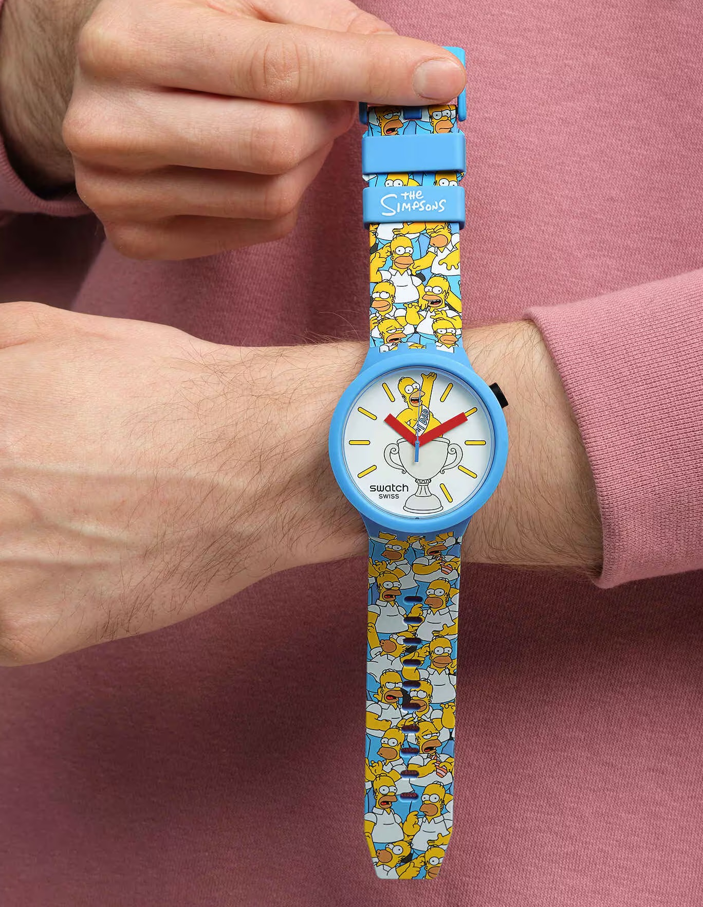 SWATCH Big Bold Bioceramic Best. Dad. Ever. 47mm Blue Silicone Strap SB05Z100 - 5