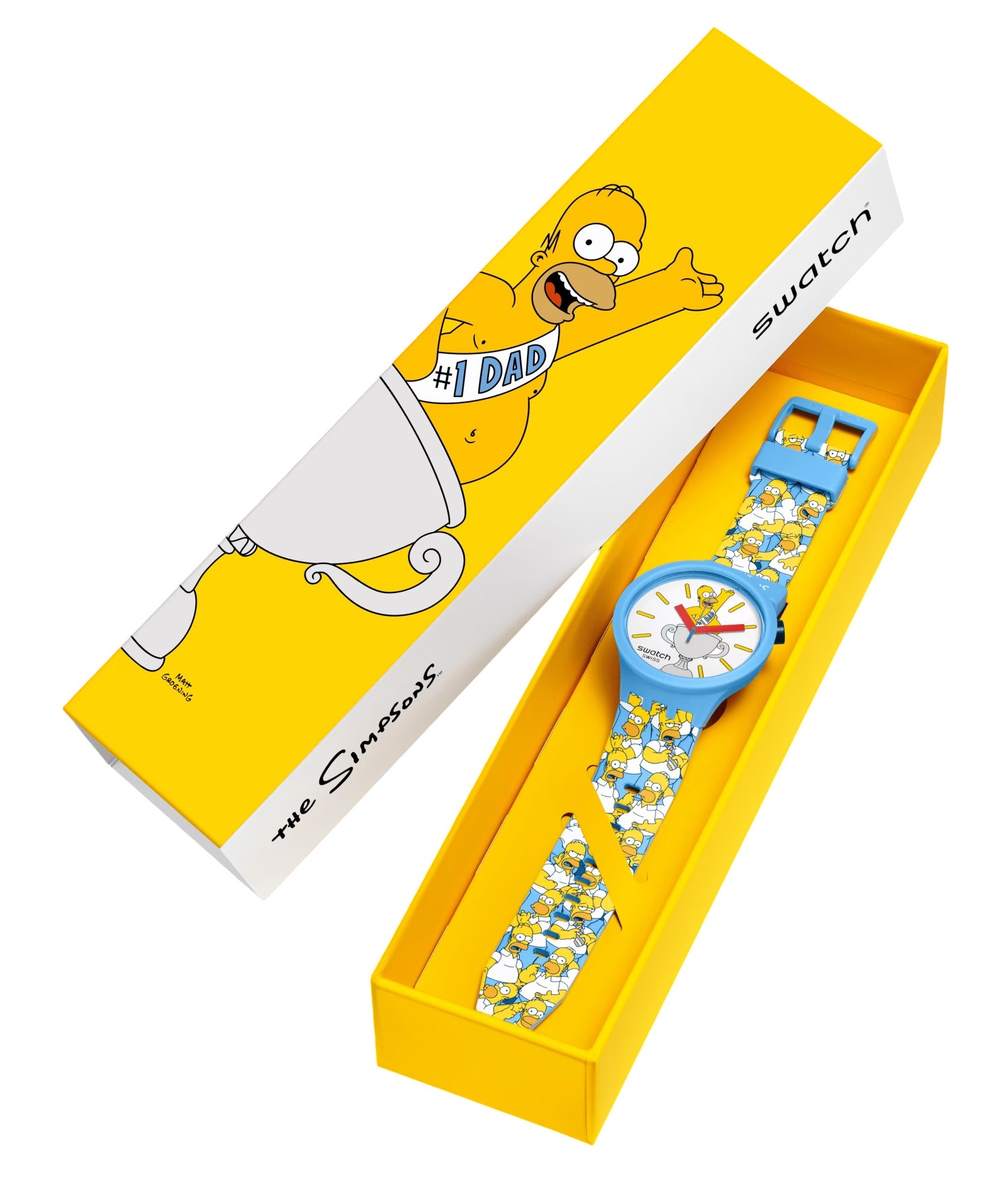 SWATCH Big Bold Bioceramic Best. Dad. Ever. 47mm Blue Silicone Strap SB05Z100 - 7