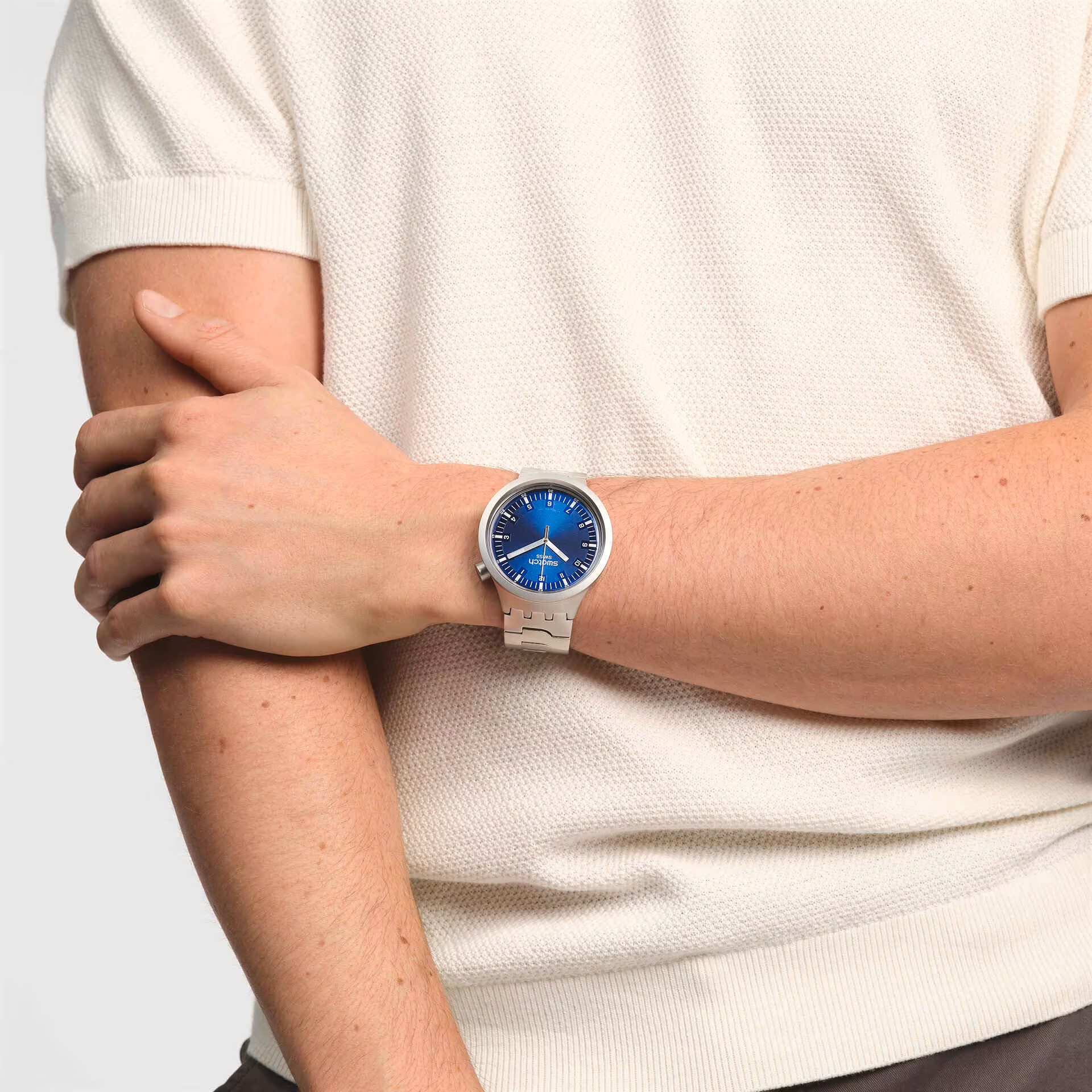 SWATCH Big Bold Irony Indigo Hour 47mm Silver Stainless Steel Bracelet SB07S102G - 3