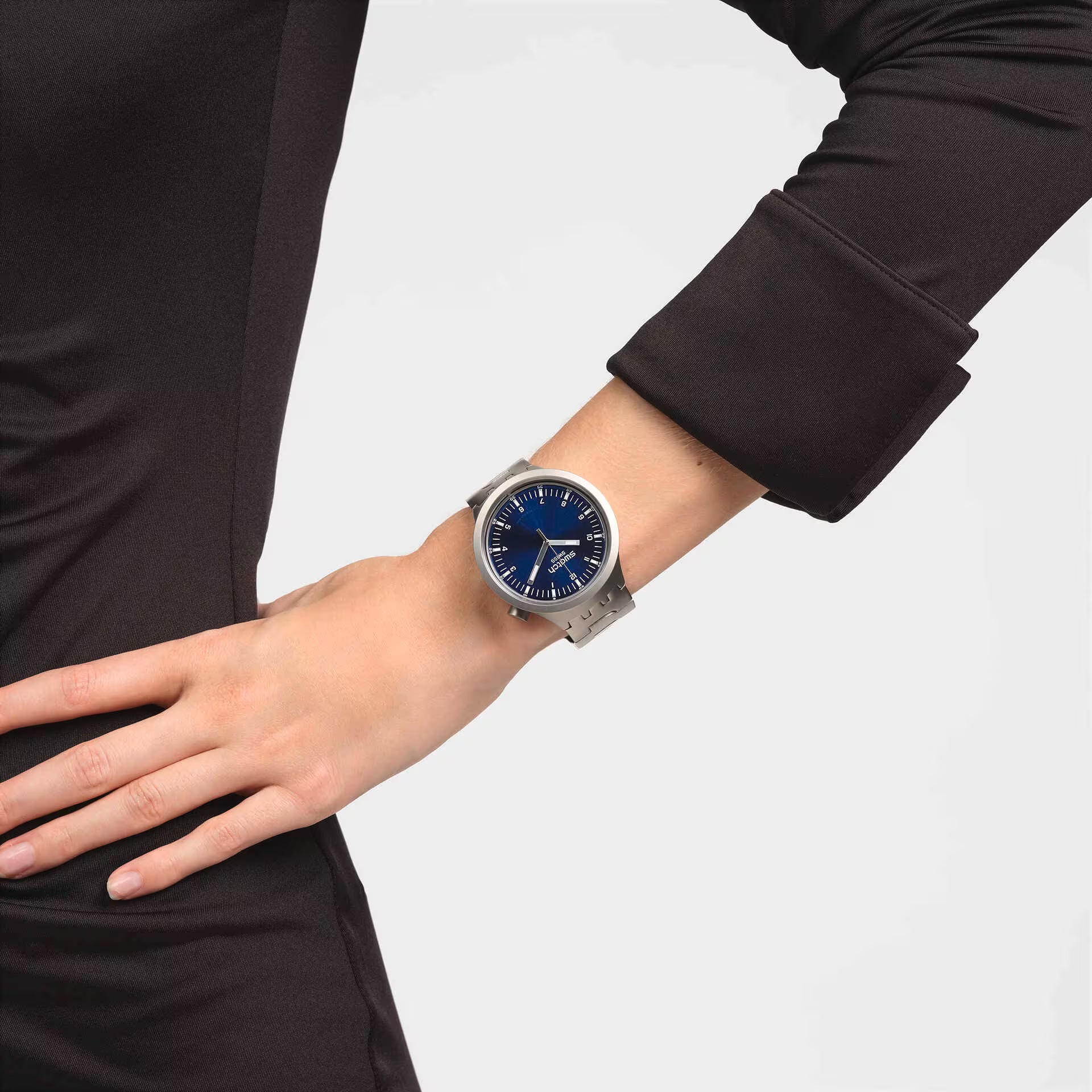 SWATCH Big Bold Irony Indigo Hour 47mm Silver Stainless Steel Bracelet SB07S102G - 4