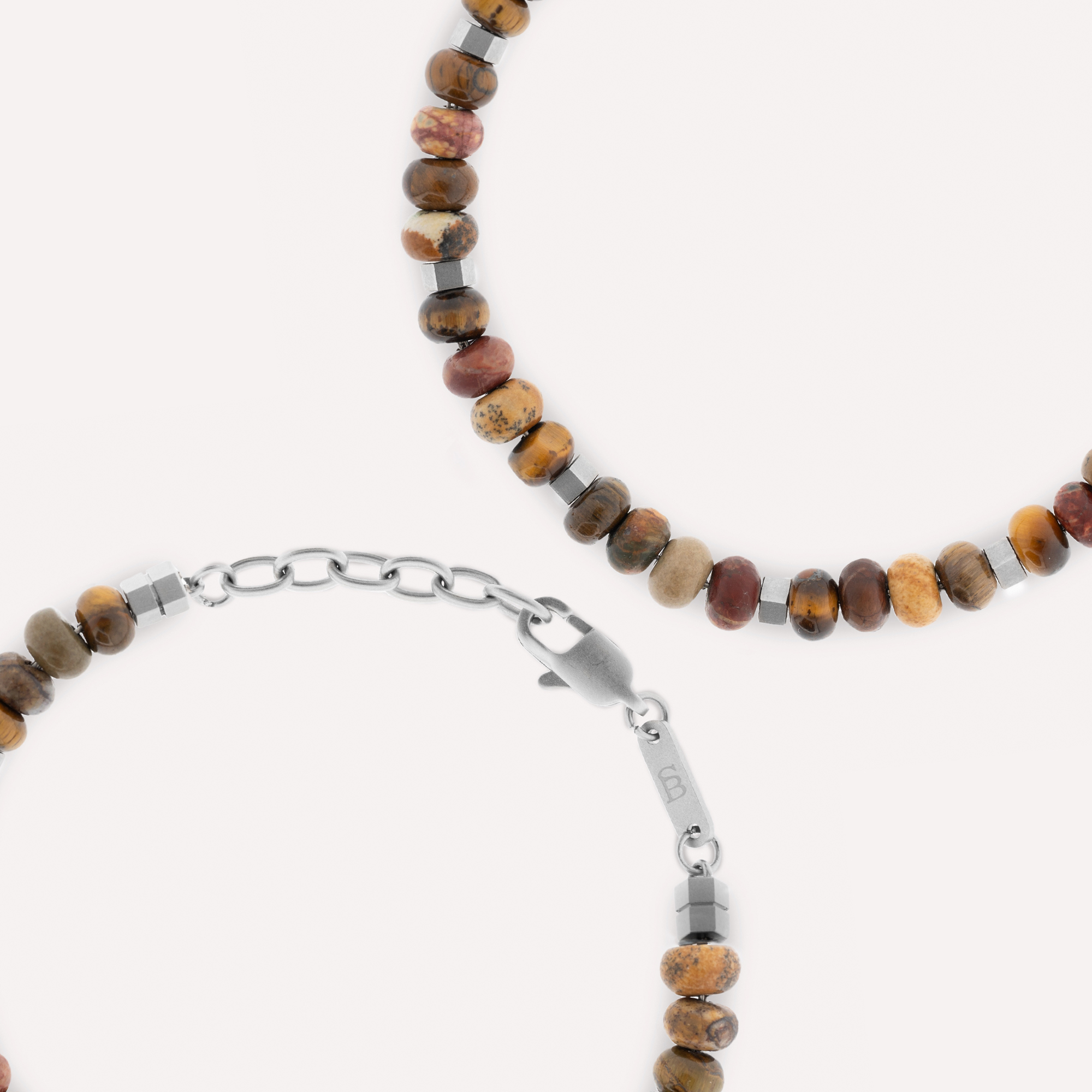 STEEL & BARNETT Cyrus Men's Bracelet in Stainless Steel and Natural Stones SBC001 - 
