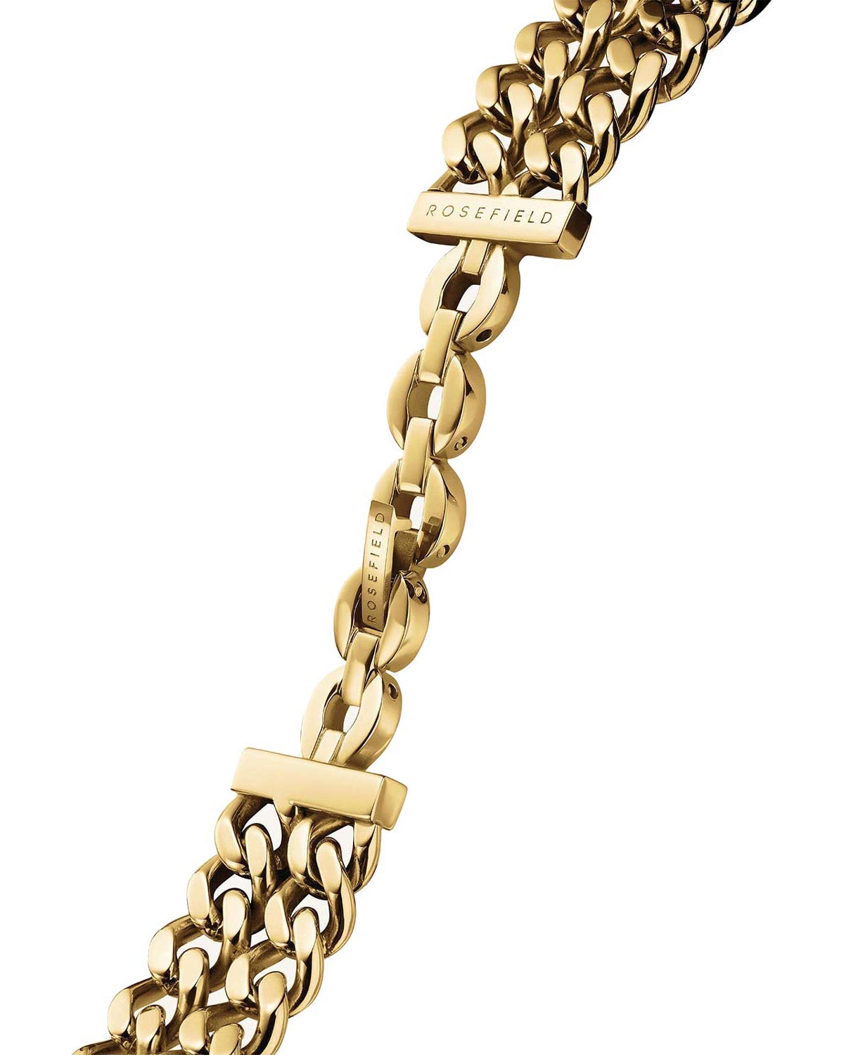 ROSEFIELD Studio Double Chain Black Sunray Dial 19.5x24mm Gold Stainless Steel Bracelet SBGSG-O77 - 3