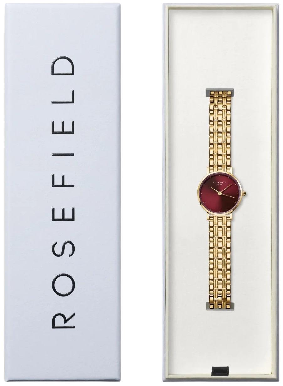 ROSEFIELD Small Edit Burgundy Dial 26mm Gold Stainless Steel Bracelet SEGSG-SE01 - 4