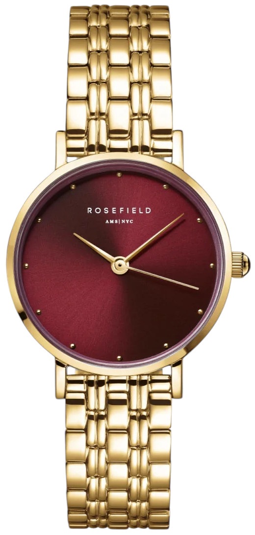 ROSEFIELD Small Edit Burgundy Dial 26mm Gold Stainless Steel Bracelet SEGSG-SE01 - 