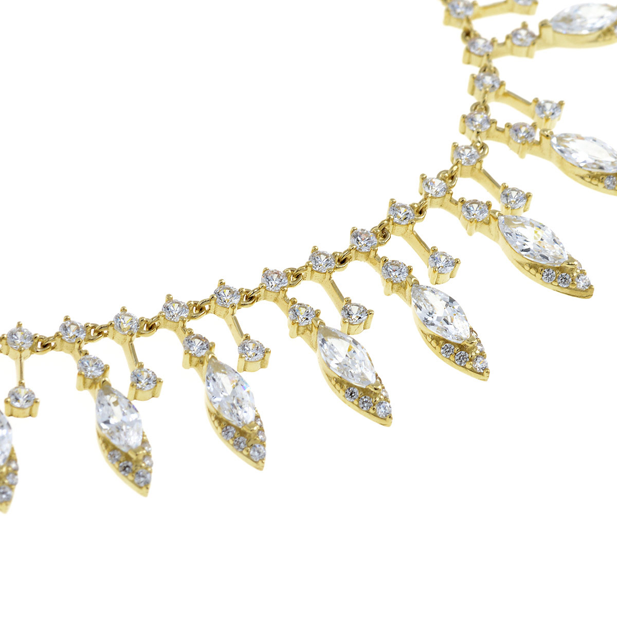 ΚΟΛΙΕ Πετράτο SENZIO Collection Κίτρινο Χρυσό K14 με Πέτρες Ζιργκόν SETM080C - 