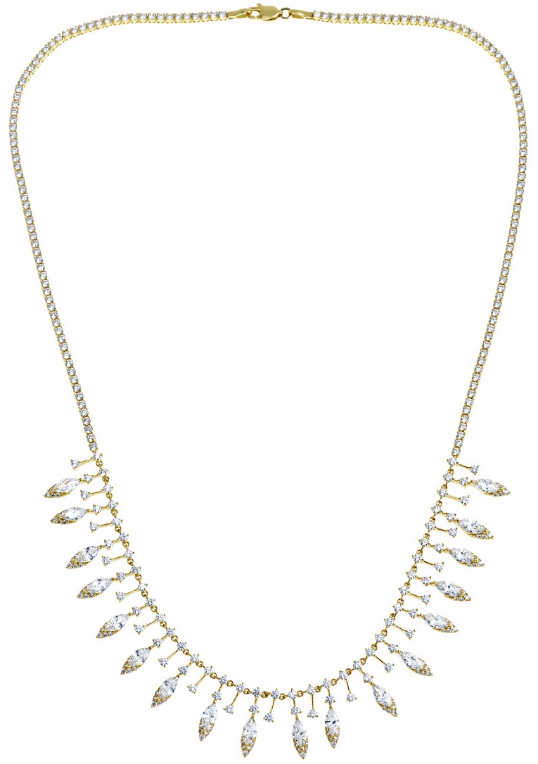 ΚΟΛΙΕ Πετράτο SENZIO Collection Κίτρινο Χρυσό K14 με Πέτρες Ζιργκόν SETM080C - 