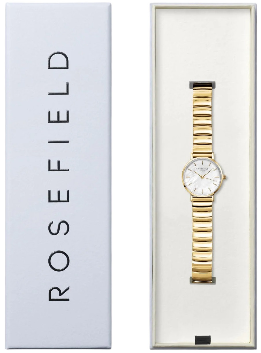 ROSEFIELD Small Edit Mother Of Pearl Dial 26mm Gold Stainless Steel Bracelet SEWGSG-SE02 - 4