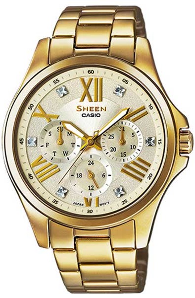 CASIO Sheen Multifunction 39mm Gold Stainless Steel Bracelet SHE-3806GD-9AUER - 