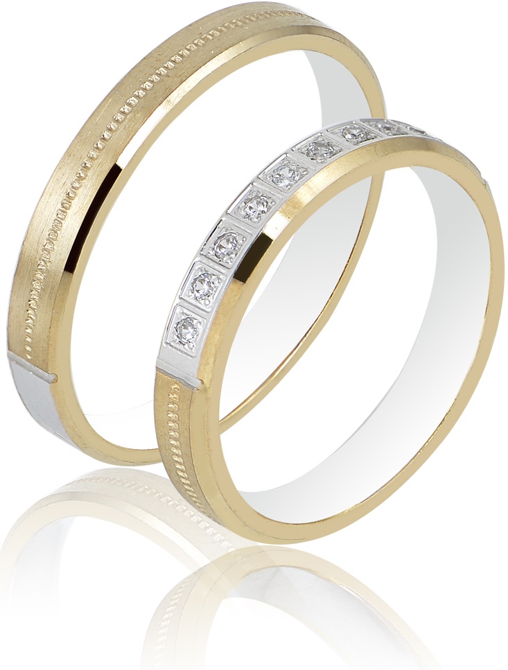 MASCHIO FEMMINA Sottile Plus Collection Wedding Rings White and Yellow Gold SL103