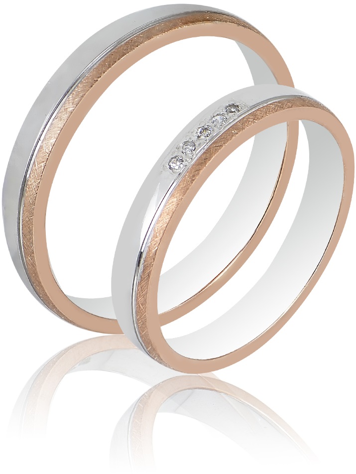 MASCHIO FEMMINA Sottile Plus Collection Βέρες Λευκό και Ροζ Χρυσό  SL104 - Κίτρινο & Λευκό Χρυσό